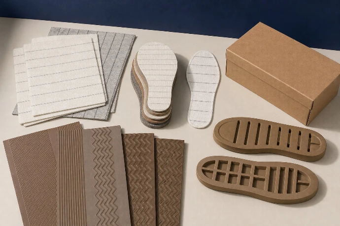Footwear materials, components, outsoles and packaging