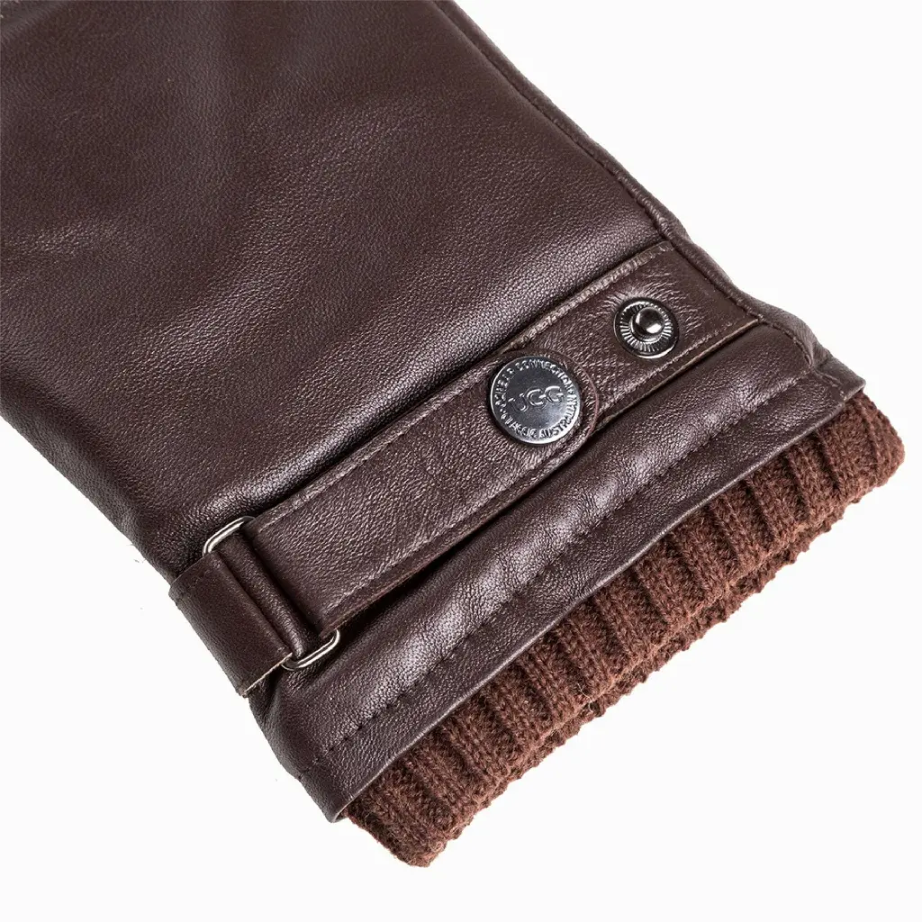 auzland-nappa-Men-leather-silver-stud-gloves-chocolate-3.webp