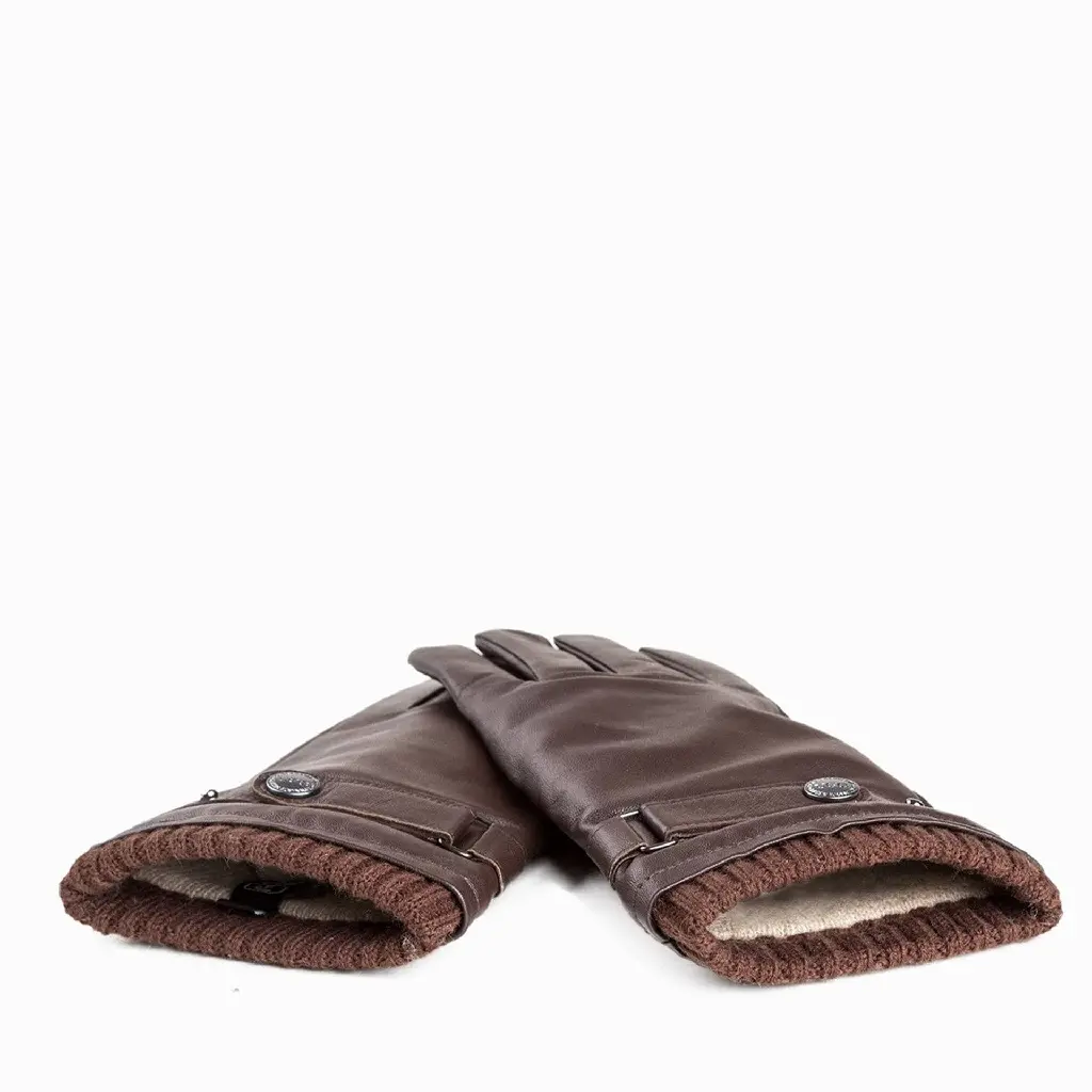 auzland-nappa-Men-leather-silver-stud-gloves-chocolate-4.webp