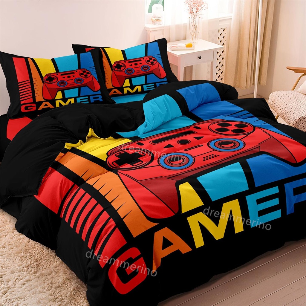 [DMQ033-AU Single] Soft Gamepad Game Controller Quilt Duvet Cover Bedding Set (AU Single)