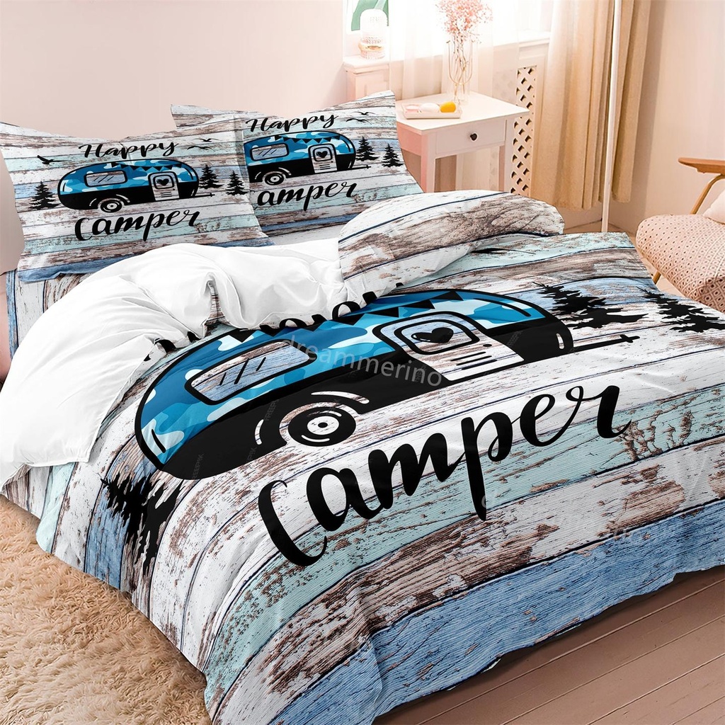 [DMQ030-AU Single] Modern Camping Theme Quilt/Duvet Soft Cover Bedding Set (AU Single)