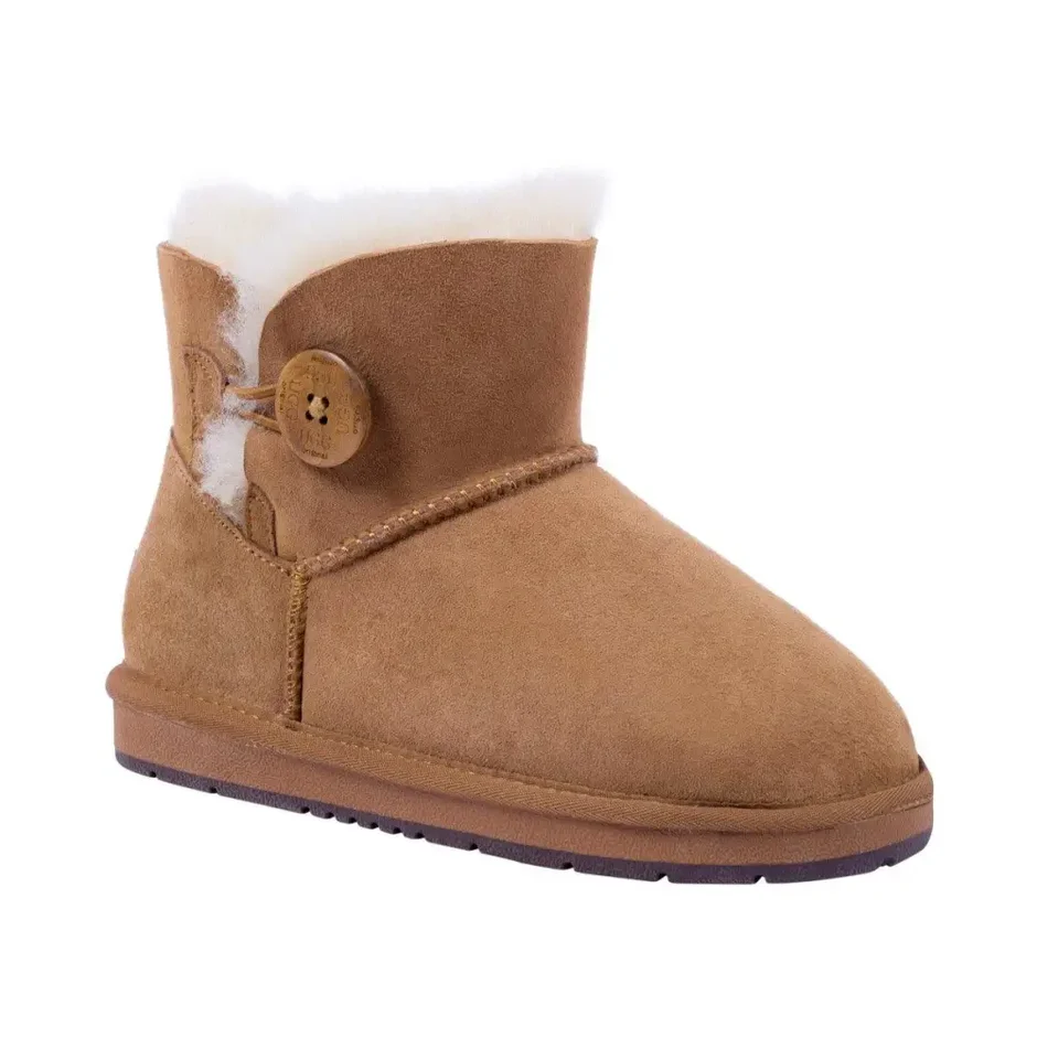 [AUZ083-CHEST-5] UGG Mini Button Sheepskin Boots (Chestnut, AU Ladies 5 / Men 3 / EU 35)