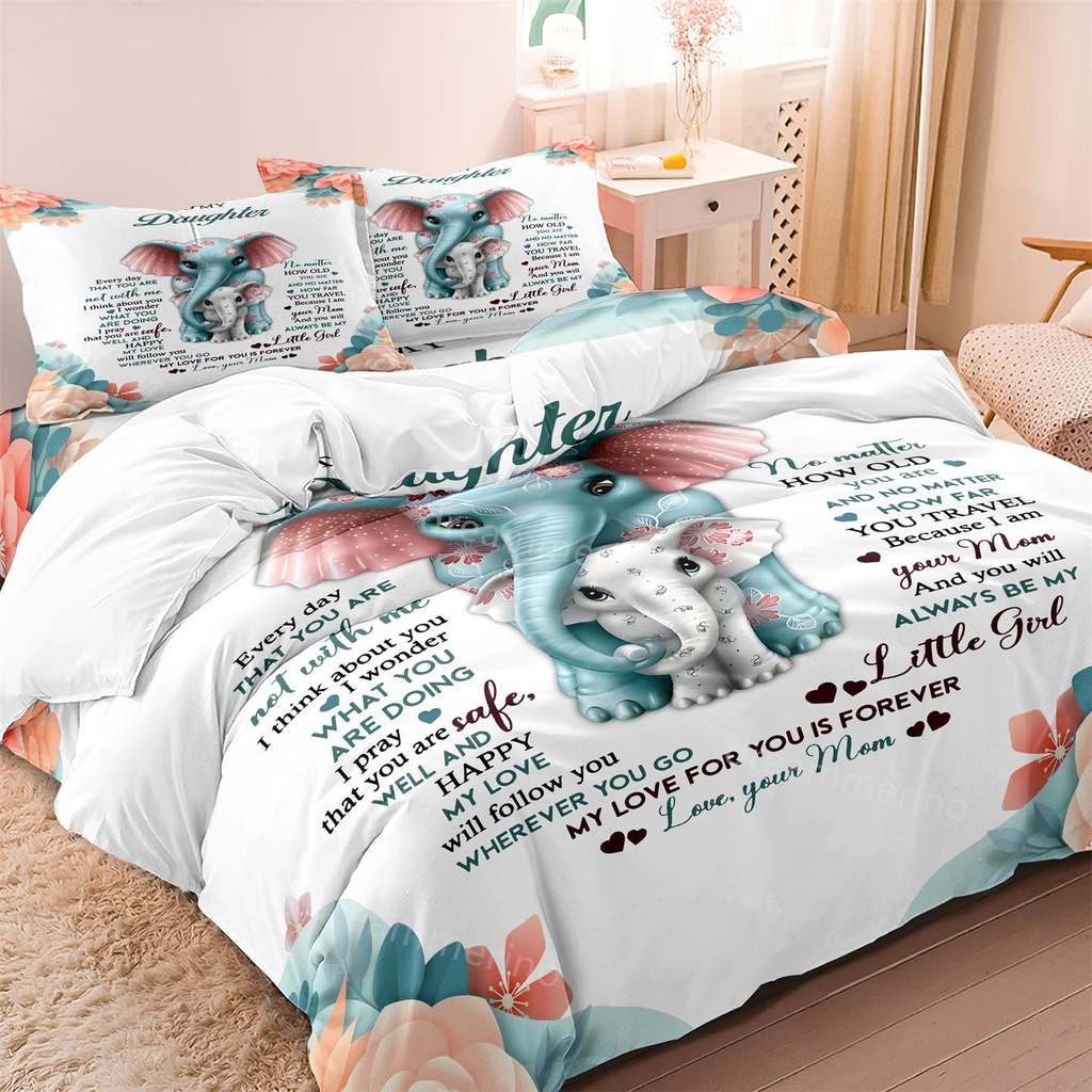 [DMQ003-AU Single] Ultra Soft Cute Elephant Printed Quilt/Duvet Cover Bedding Set (AU Single)