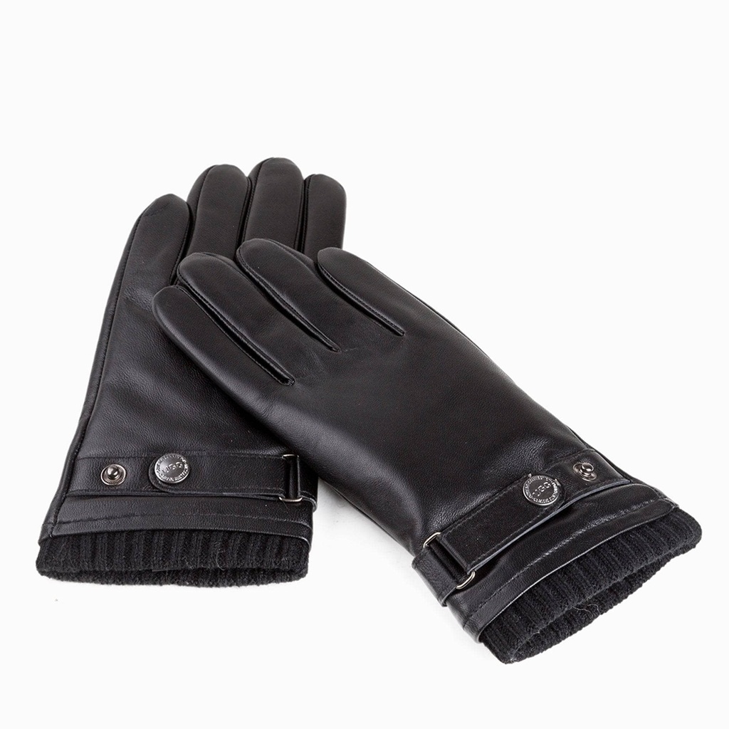 [AUZG009-BLACK-S] UGG Men's Nappa Silver Stud Gloves (Black, S)
