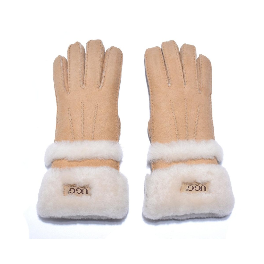 UGG Double Cuff Gloves (S, Chestnut)