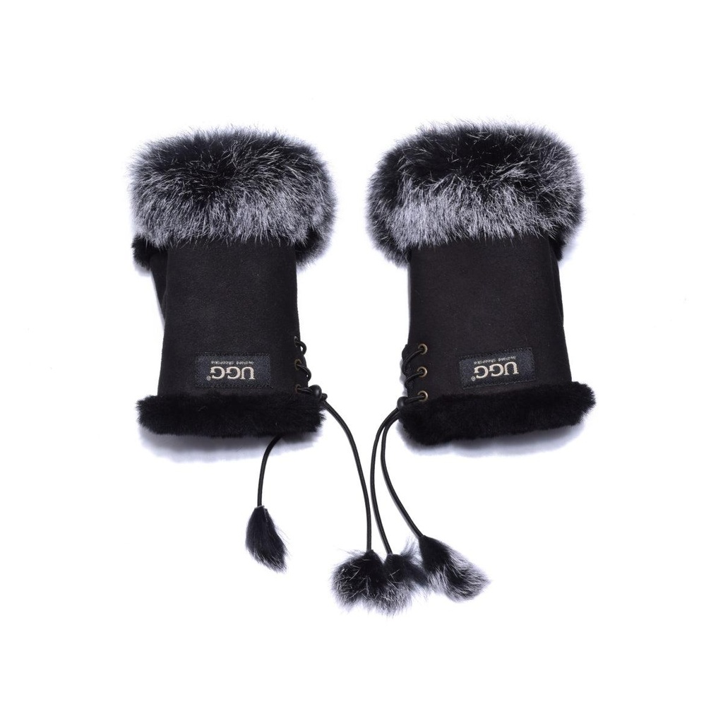 Fingerless Sheepskin UGG Mittens (Black)